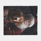 ノバスコシアダックトーラーウィズサンタクロースフェスティバル フリースブランケット (正面(横))