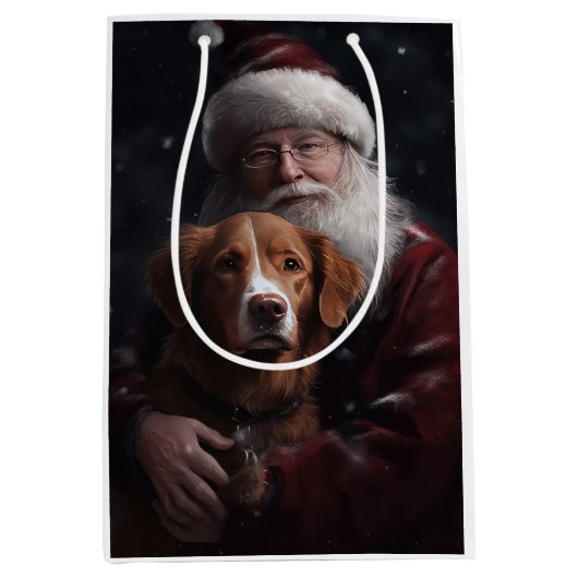 ノバスコシアダックトーラーウィズサンタクロースフェスティバル ミディアムペーパーバッグ (正面)