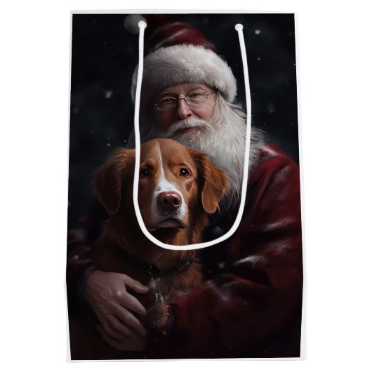 ノバスコシアダックトーラーウィズサンタクロースフェスティバル ミディアムペーパーバッグ (裏面)