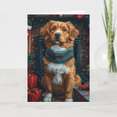 ノバスコシアダックトーラークリスマスギフト暖炉 カード (正面)