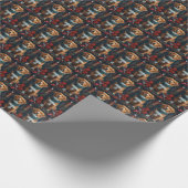 ノバスコシアダックトーラークリスマスギフト暖炉 ラッピングペーパー (角)