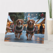 ノバスコシアダックトーラークリスマススノーホリデー カード (正面)