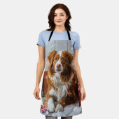 ノバスコシアダックトーラードッグクリスマスフェスティバル エプロン (着用した状態)