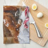 ノバスコシアダックトーラードッグクリスマスフェスティバル キッチンタオル (四つ折り)