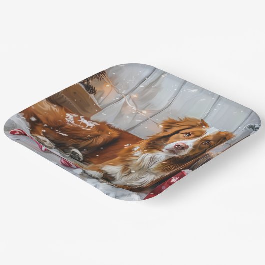 ノバスコシアダックトーラードッグクリスマスフェスティバル ペーパープレート (傾斜あり)