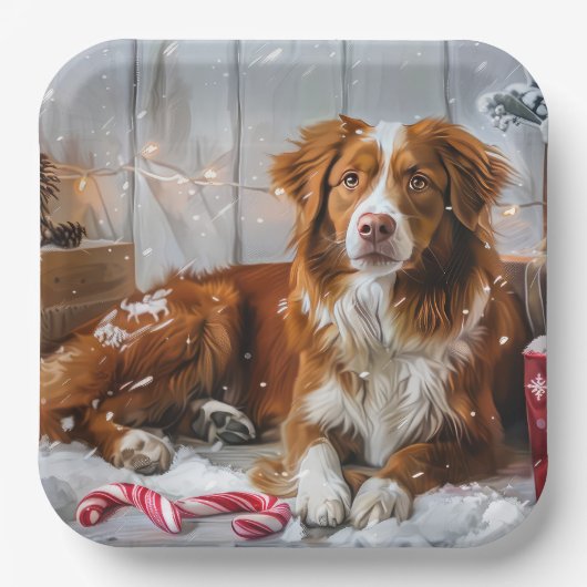 ノバスコシアダックトーラードッグクリスマスフェスティバル ペーパープレート (正面)