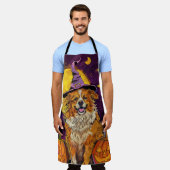 ノバスコシアダックトーラーハロウィンウィッチカボチャ エプロン (着用した状態)