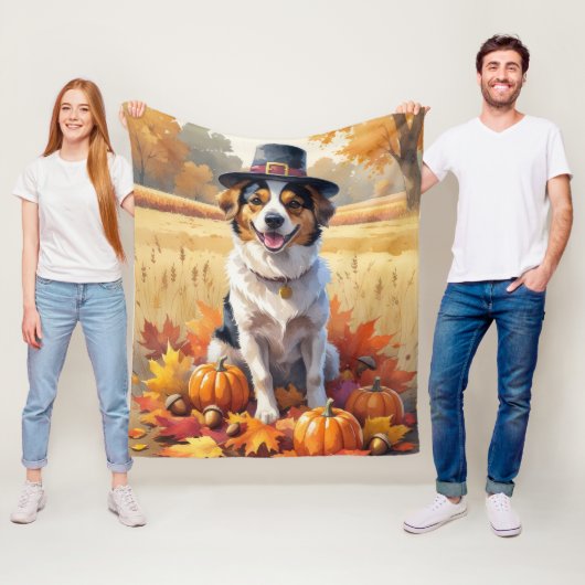 ノバスコシアダックトーラー紅葉感謝祭 フリースブランケット (インサイチュ)