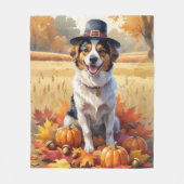 ノバスコシアダックトーラー紅葉感謝祭 フリースブランケット (正面)