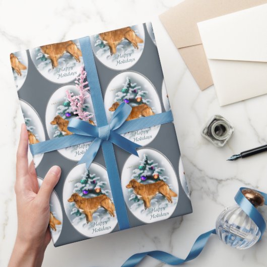 ノバスコシアダックトーリングレトリエバークリスマス ラッピングペーパー (ギフト)