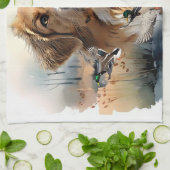 ノバスコシアダックトーリングレトリバー,アート キッチンタオル (折り畳み)