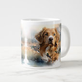 ノバスコシアダックトーリングレトリバー，アート ジャンボコーヒーマグカップ (正面右)