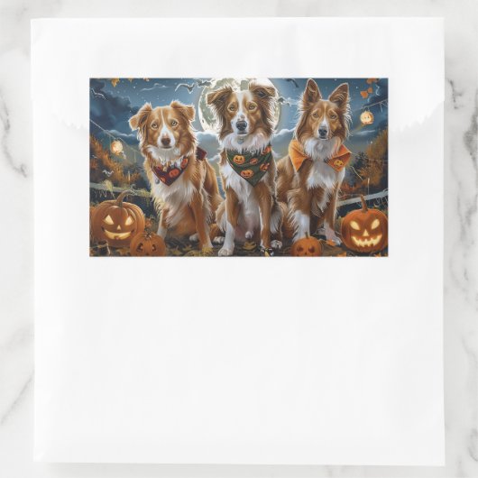 ノバスコシアハロウィン不気味 長方形シール (バッグ)