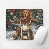 ノバスコシア州の犬の乗馬バイクのクリスマス マウスパッド (マウス)