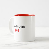 ノバスコシア州カナダ国旗の淡い色 ツートーンマグカップ (正面左)