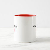 ノバスコシア州カナダ国旗の淡い色 ツートーンマグカップ (中央)