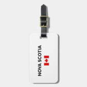 ノバスコシア州カナダ国旗の淡い色 ラゲッジタグ (正面縦)