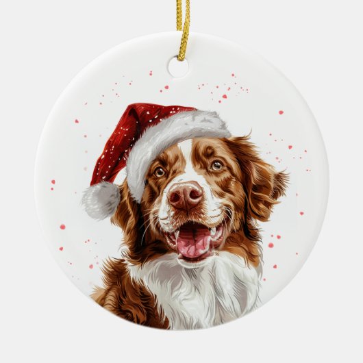 ノバスコシア州 オリジナル 犬のクリスマス セラミックオーナメント (正面)