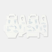 ノバスコシア州 ライン描画 ウェディング フェイバーボックス (折り畳みなし)