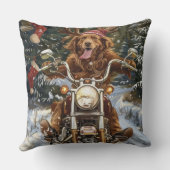ノバスコシア州 犬 乗馬 バイク クリスマス クッション (裏面)