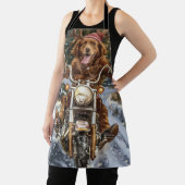 ノバスコシア犬オートバイクリスマスに乗る エプロン (インサイチュ)