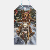 ノバスコシア犬オートバイクリスマスに乗る ギフトタグ (裏面)