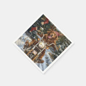 ノバスコシア犬オートバイクリスマスに乗る スタンダードカクテルナプキン (角)