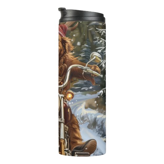 ノバスコシア犬オートバイクリスマスに乗る タンブラー (回転右)