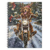 ノバスコシア犬オートバイクリスマスに乗る ノートブック (正面)
