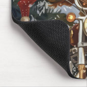 ノバスコシア犬オートバイクリスマスに乗る マウスパッド (コーナー)