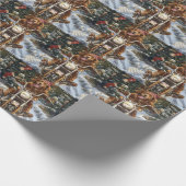 ノバスコシア犬オートバイクリスマスに乗る ラッピングペーパー (角)