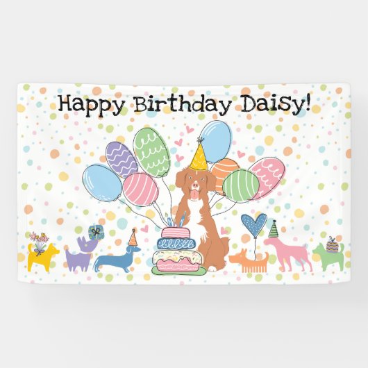 ノバスコシア・ダック・トリング・レトリーバーの誕生日 横断幕 (横)