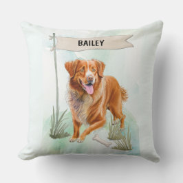 ノバスコシア・ダック・トリング・レトリーバー 水彩画の犬 クッション