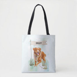 ノバスコシア・ダック・トーリング・レトリーバー 水彩画 犬 トートバッグ
