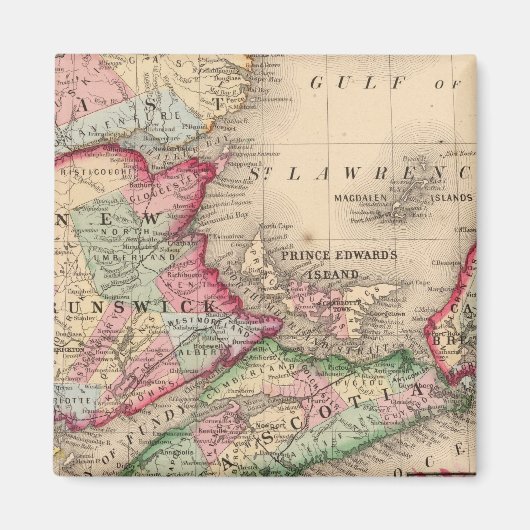 ノバスコシア、ニューブランズウィック、マップ:Mitchell マグネット (正面)