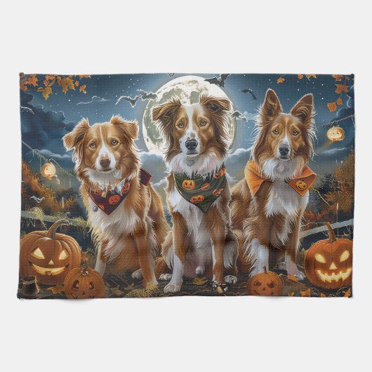 ノバスコシア ハロウィーン スプーキー キッチンタオル (横)