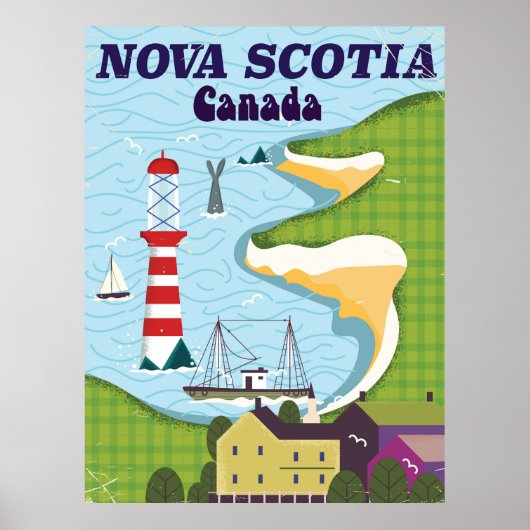 ノバスコシアCanada Vintage Travel poster ポスター (正面)
