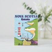 ノバスコシアCanada Vintage Travel poster ポストカード (スタンド正面)