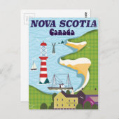 ノバスコシアCanada Vintage Travel poster ポストカード (正面/裏面)