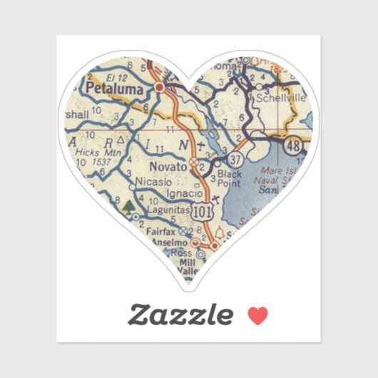 ノバトカリフォルニアヴィンテージの地図 シール (シート)