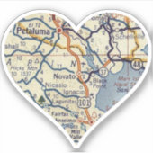 ノバトカリフォルニアヴィンテージの地図 シール (正面)