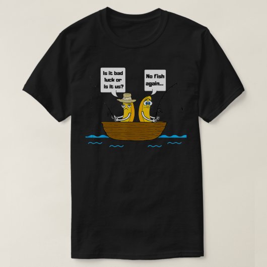 ノバナナスオンザボート魚釣り Tシャツ (デザイン正面)