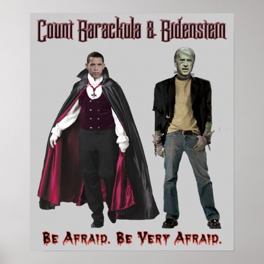 ノバマ・ハロウィーン – Barackula & Bidensteinポスター ポスター (正面)