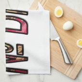 ノビギジ文字アートプリント キッチンタオル (四つ折り)