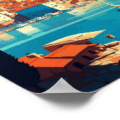 ノビグラートクロアチアヴィンテージ旅行イラストレーション ポスター (角)