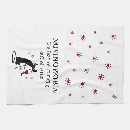 ノビフォビアランニング引用文のワインの出 キッチンタオル (横)