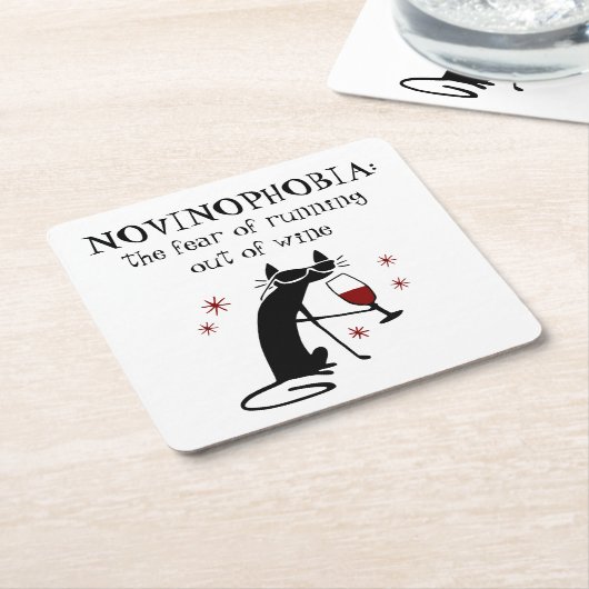 ノビフォビアランニング引用文のワインの出 スクエアペーパーコースター (アングル)