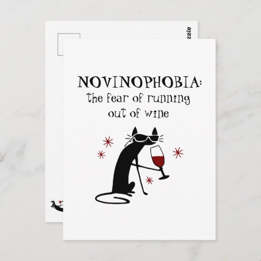 ノビフォビアランニング引用文のワインの出 ポストカード (正面/裏面)