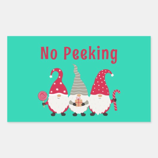 ノピーキングかわいいクリスマス格言ギフトラベルシール 長方形シール (正面)