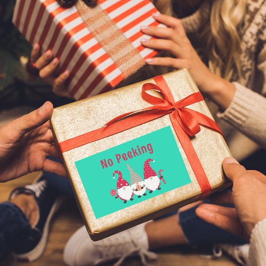 ノピーキングかわいいクリスマス格言ギフトラベルシール 長方形シール